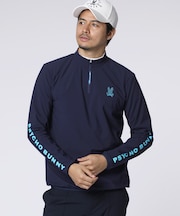 [GOLF]ナイロンストレッチジャージ 　ハーフジップモックネック