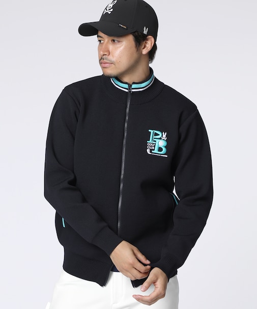 [GOLF]ゴルフクラブ　 フルジップニットカーディガン