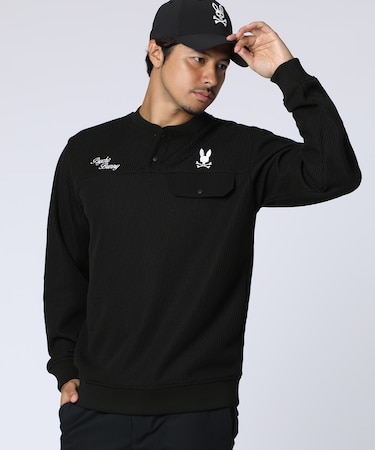 [GOLF]モダングラフィック 　ヘンリーネックニットジャージ