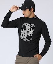 [GOLF]オリジナル総柄アートワーク 　モックネックＴシャツ