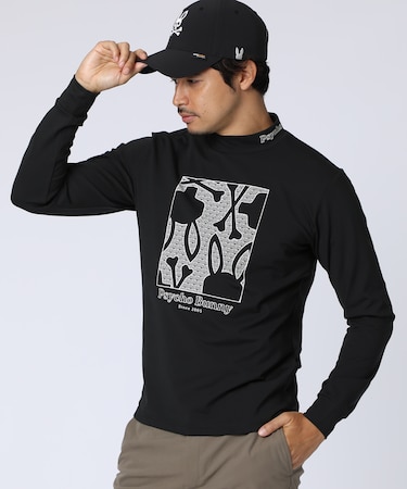 [GOLF]オリジナル総柄アートワーク 　モックネックＴシャツ