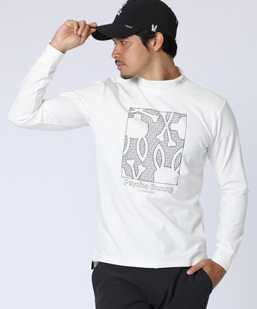 [GOLF]オリジナル総柄アートワーク 　モックネックＴシャツ