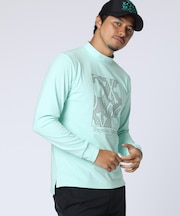 [GOLF]オリジナル総柄アートワーク 　モックネックＴシャツ