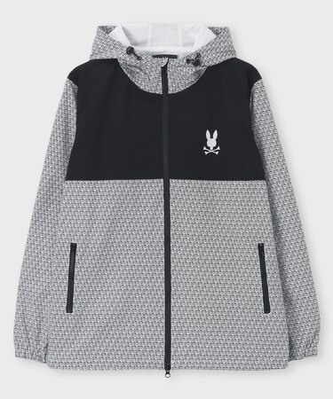 [GOLF]オリジナル総柄切替 　ダブルジップフードブルゾン