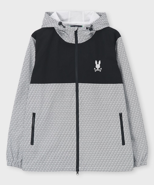 [GOLF]オリジナル総柄切替 　ダブルジップフードブルゾン