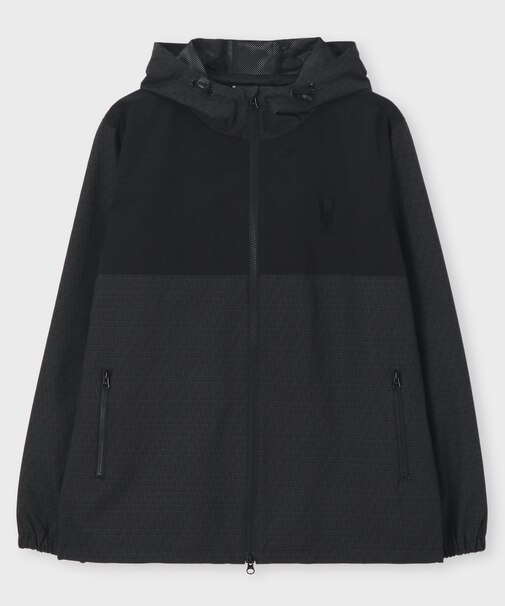 [GOLF]オリジナル総柄切替 　ダブルジップフードブルゾン