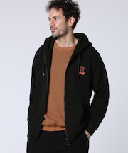 ワンポイントバニー　 ワッフルダブルジップパーカ