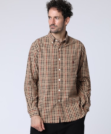 ガンクラブチェック　コーデュロイボタンダウンシャツ