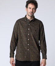 コーデュロイフラワープリントシャツ