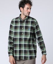 コーデュロイチェック　 ボタンダウンシャツ