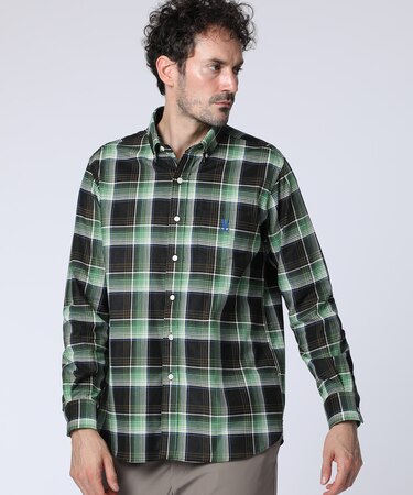 コーデュロイチェック　 ボタンダウンシャツ