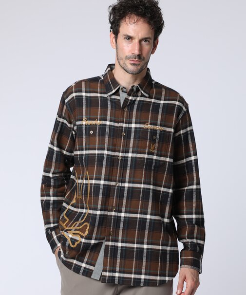 ヴィンテージチェーンステッチ 　スラブチェックシャツ