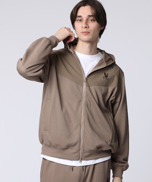 異素材切替 ワッフルストレッチパーカ｜サイコバニーのアウトレット