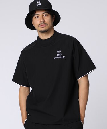 [GOLF]パイピングライン　 ナイロンショルダージップラグランTシャツ