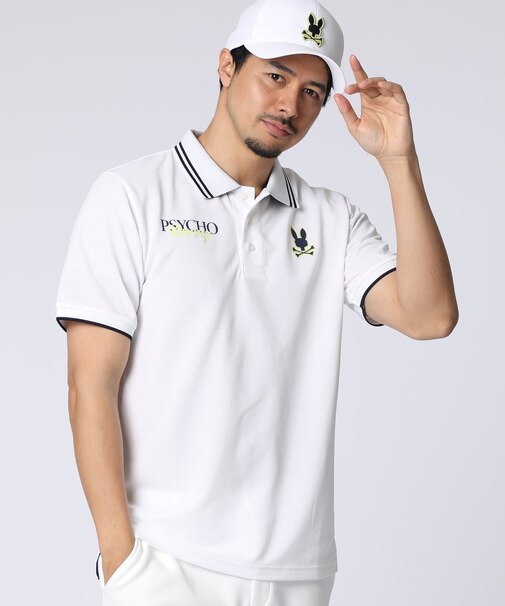 [GOLF]ドライミックス鹿の子 コントラストロゴポロシャツ