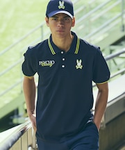 [GOLF]ドライミックス鹿の子 コントラストロゴポロシャツ
