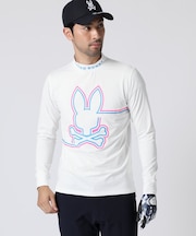 [GOLF]ラインモチーフ 裏起毛モックネック 　ロングスリーブTシャツ