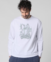 モザイクアウトラインバニー 　ロングスリーブTシャツ