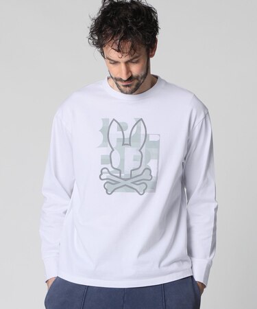 モザイクアウトラインバニー ロングスリーブTシャツ