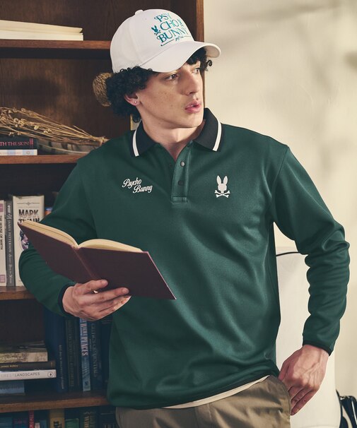 [GOLF]モダングラフィック 　ロングスリーブポロシャツ