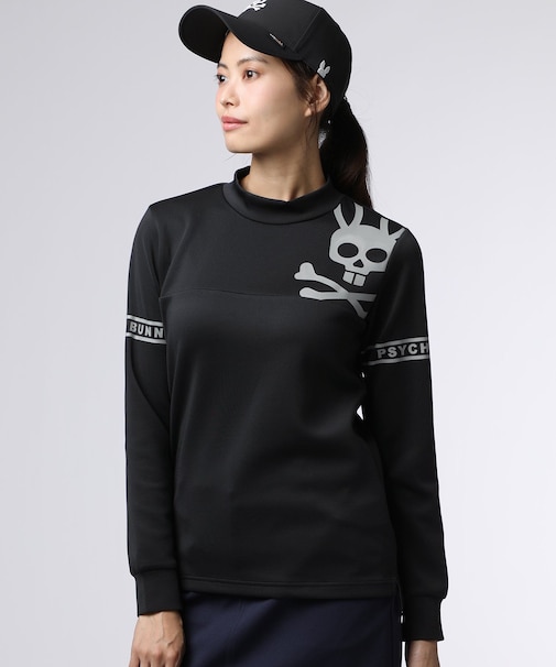 [GOLF][WOMEN]ラインスリーブロゴ　 モックネックＴシャツ