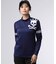 [GOLF][WOMEN]ラインスリーブロゴ　 モックネックＴシャツ