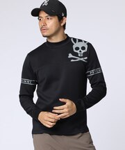 [GOLF]ラインスリーブロゴ　 モックネックＴシャツ