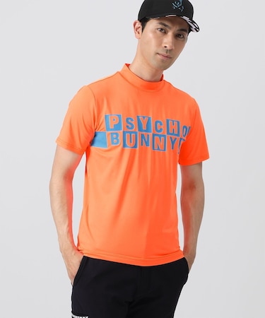 [GOLF]チェッカーロゴ 　半袖モックネック 　Tシャツ