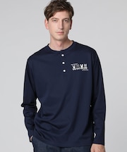4BUNNY シルケットスムース ヘンリーネック 　ロングスリーブTシャツ
