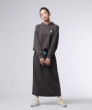 [WOMEN]フーデッド ロングワンピース
