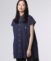 [WOMEN]フレンチスリーブ 　バンドカラーシャツ