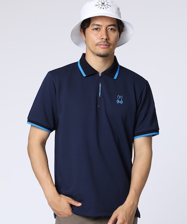 [GOLF]ドライタッチ　ジップポロシャツ