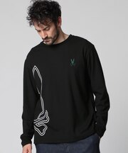 裏起毛 ビッグシルエットロゴ 　ロングスリーブTシャツ