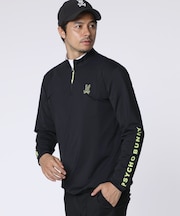 [GOLF]ナイロンストレッチジャージ 　ハーフジップモックネック