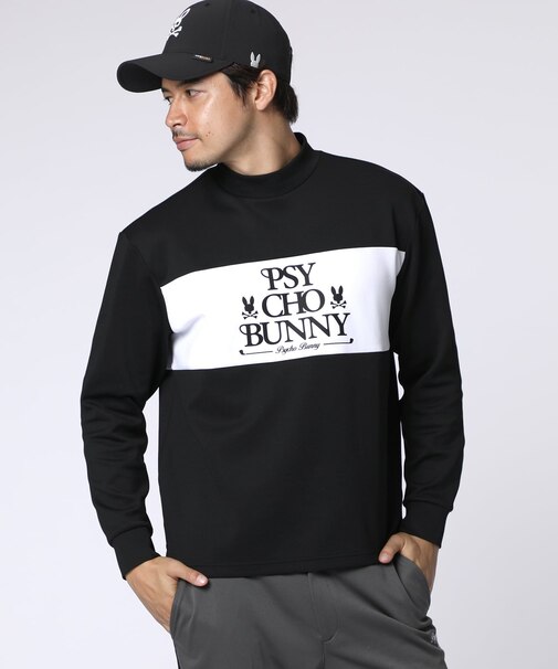 [GOLF]モダングラフィック 　バイカラーモックネックTシャツ