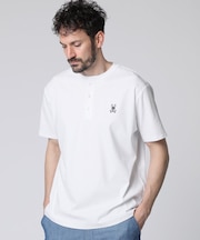 シルケットスムース ヘンリーネック 　Tシャツ