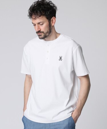 シルケットスムース ヘンリーネック Tシャツ