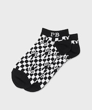 チェックロゴ　ソックス