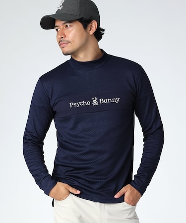【公式】[GOLF]格子ジャガード切替 　モックネックTシャツ