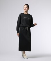 [WOMEN]クルーネックロングワンピース