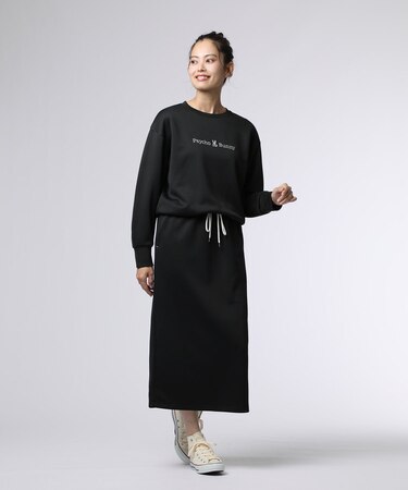 [WOMEN]クルーネックロングワンピース