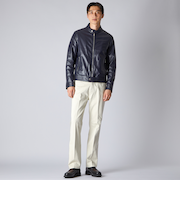 PADDED LEATHER BIKER 　JACKET