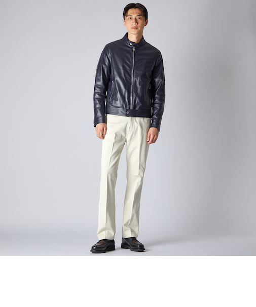 PADDED LEATHER BIKER 　JACKET