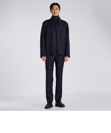 WOOL FLANNEL TAPERED 　SLACKS
