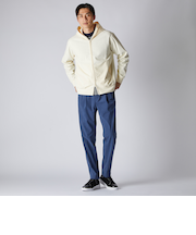 TRICOT CORDUROY ZIP UP  HOODIE