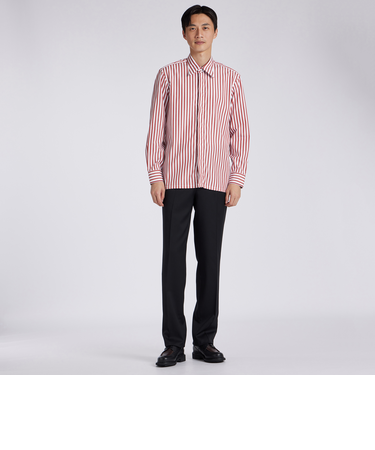 BLOCK STRIPE FLY FRONT 　SHIRT