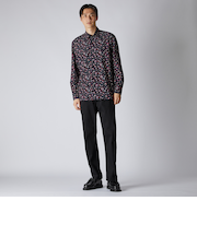 FLOWER PRINT CORDUROY FLY FRONT 　SHIRT