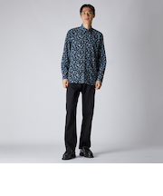 FLOWER PRINT CORDUROY FLY FRONT 　SHIRT