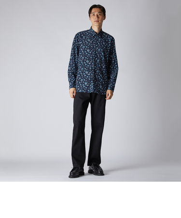 FLOWER PRINT CORDUROY FLY FRONT 　SHIRT