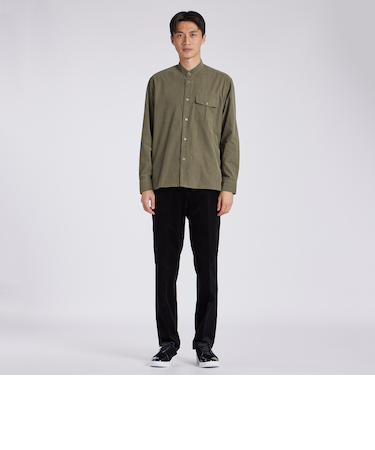 CORDUROY BAND COLLAR 　SHIRT